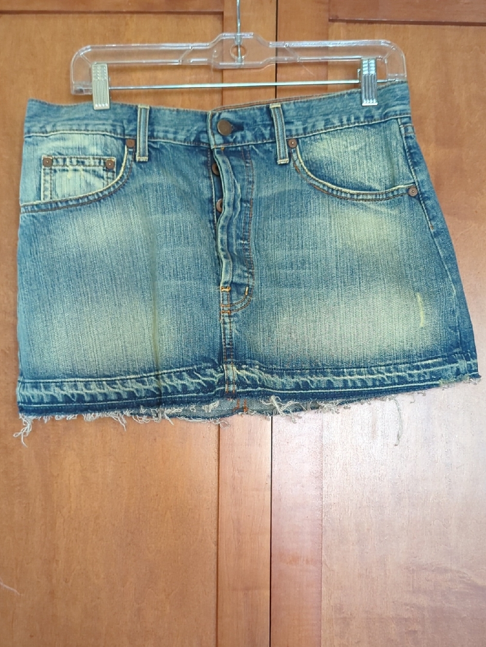 Chip & Pepper Faded Blue Denim Bare Baller Mini Skirt 28